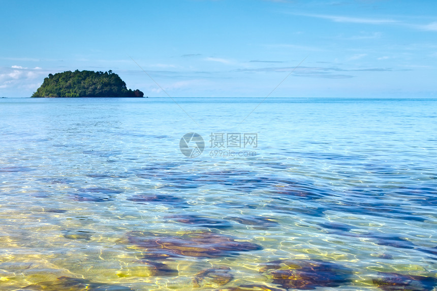 热带热带海滩风景情调水晶支撑蓝色异国娱乐沿海晴天海浪图片