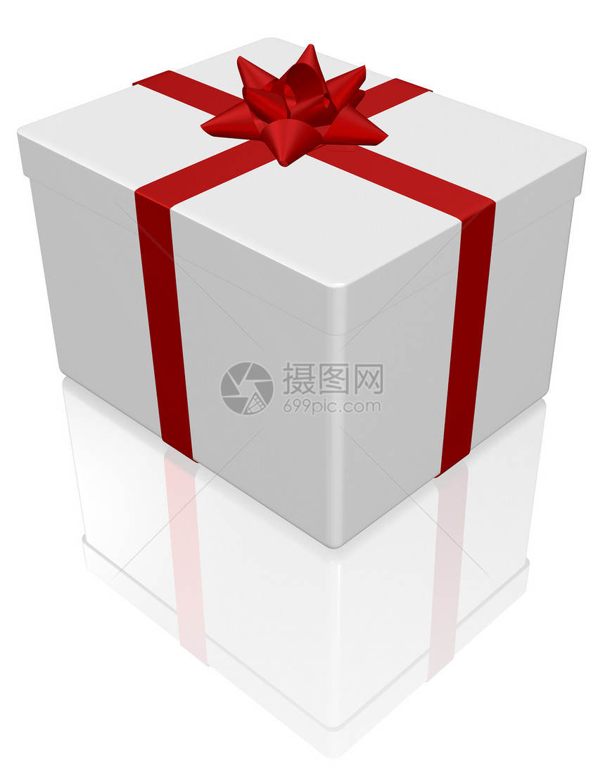 白色白纸盒空白红色礼物盒盒子周年纪念日生日惊喜图片