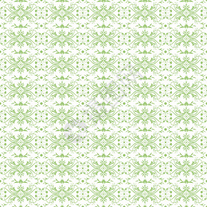 无缝裁缝花类模式白色叶子插图装饰创造力条纹绘画墙纸绿色背景图片