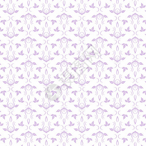 无缝裁缝花类模式装饰叶子绘画条纹白色创造力插图墙纸紫色背景图片