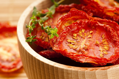 意大利日晒干西红番茄蔬菜美食脱水种子框架红色水平背景图片