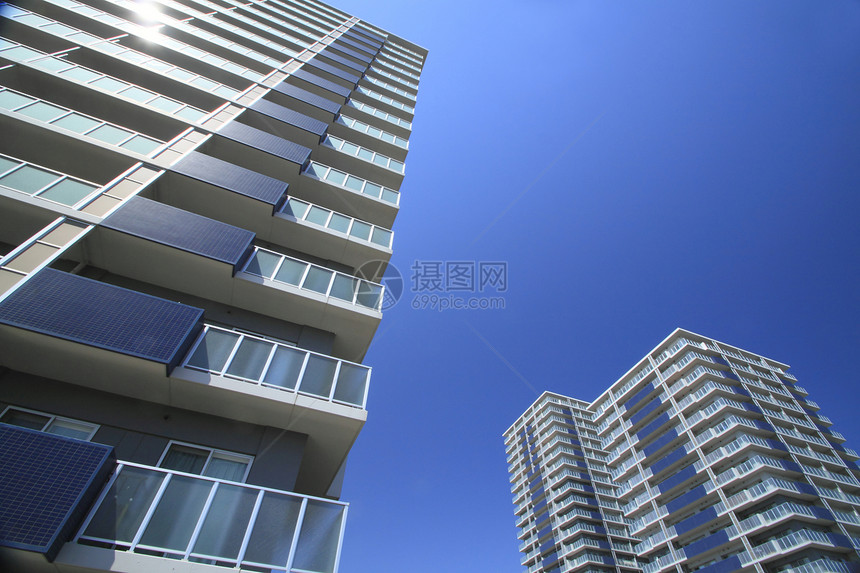 新公寓住宅天空场景外观结构蓝色建筑开发建筑学城市生活图片