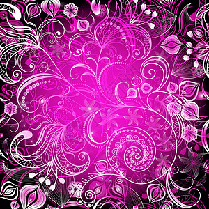 紫色生鲜花纹框架背景图片