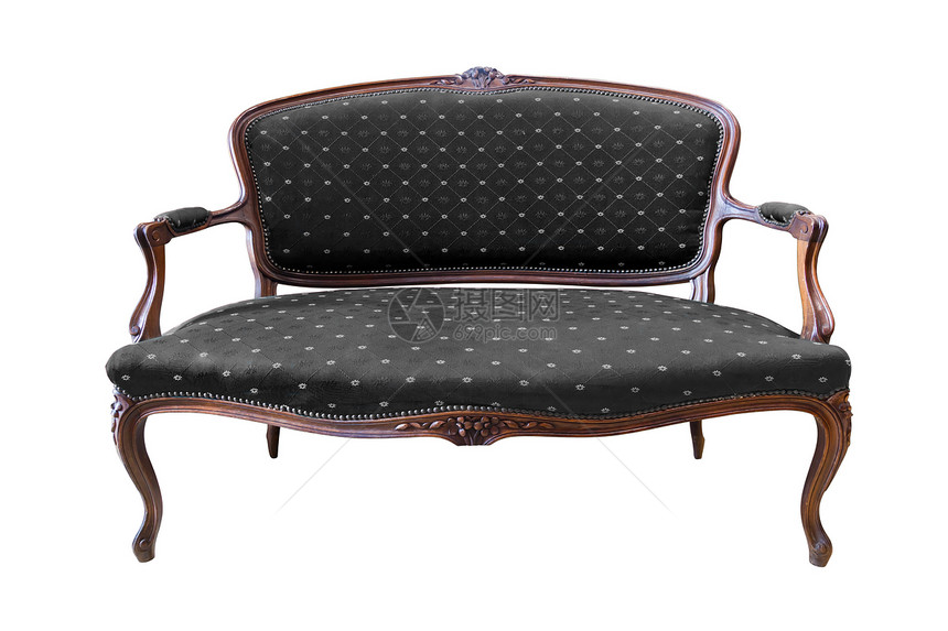 与剪切路径隔绝的旧黑色豪华椅子扶手椅奢华装潢座位风格衣服皮革家具沙发蓝色图片