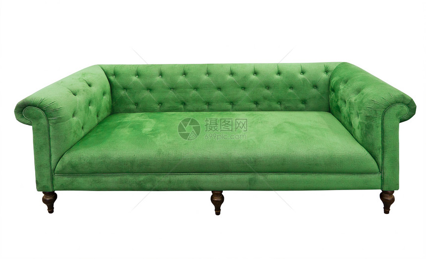 孤立的绿色沙发雕刻家具奢华椅子扶手椅风格装饰插图衣服蓝色图片