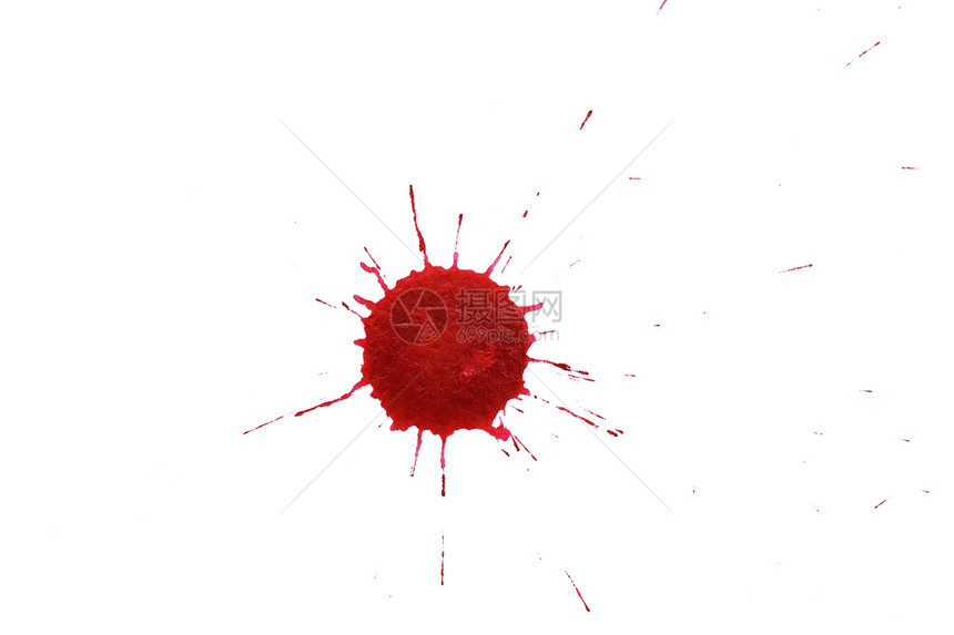 红点飞沫墨水液体斑点圆圈白色图片