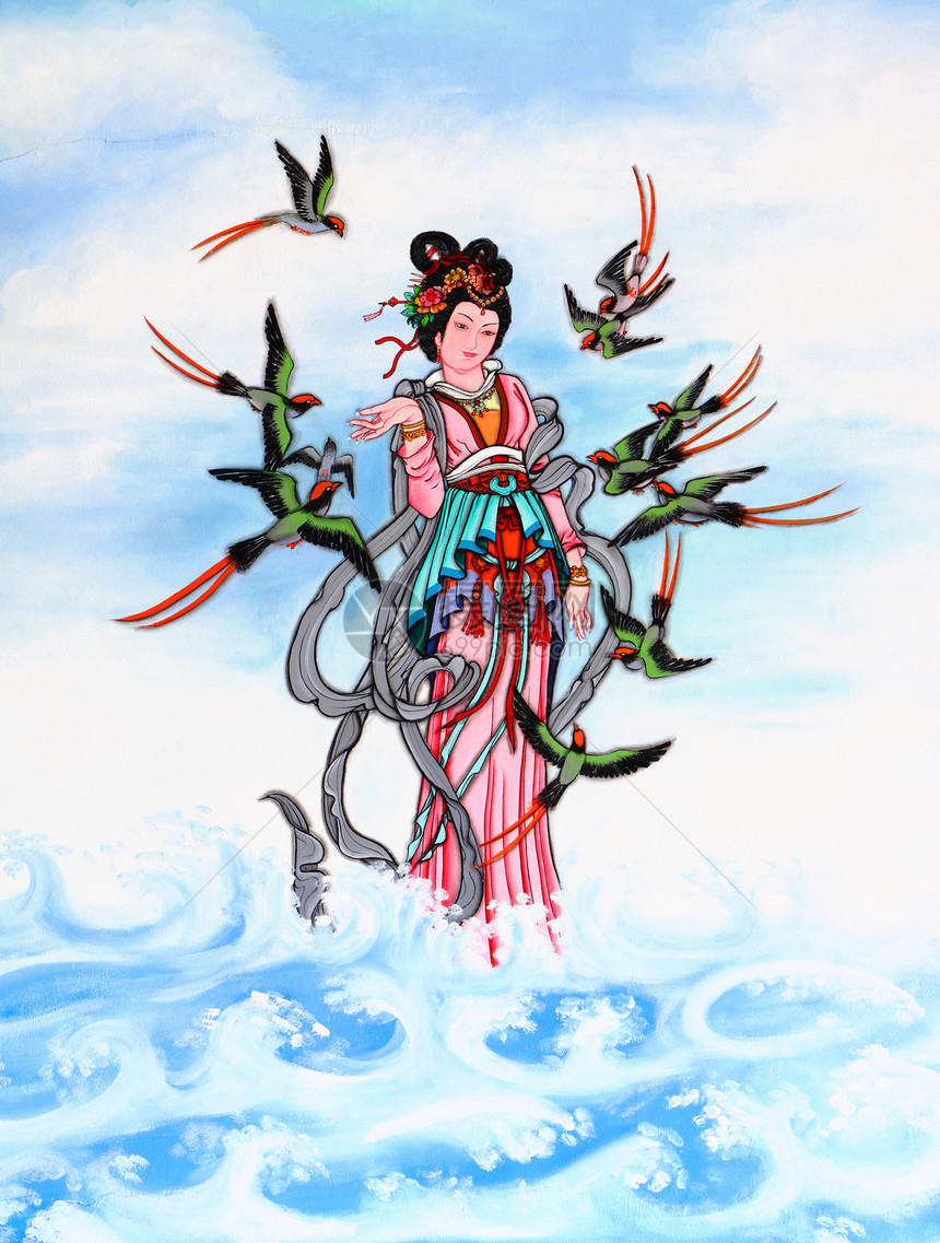 墙上中国传统绘画监护人建筑学建筑历史传奇宗教艺术信仰旅游天空图片