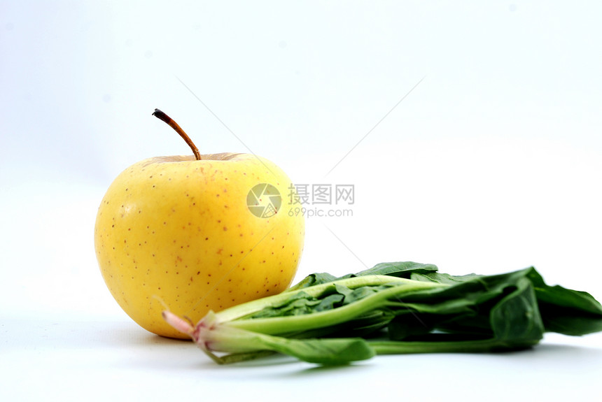 金苹果和菠菜素食者美食家健康饮食盘子敷料营养蔬菜产品绿色图片