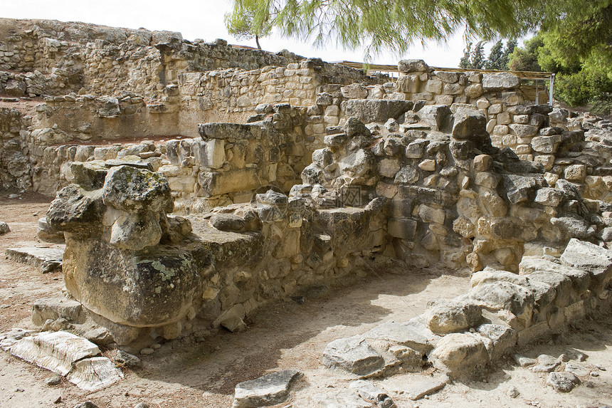 克里特岛古代城市Paistos或Festos旅行考古学神话村庄石头历史废墟文明考古文化图片