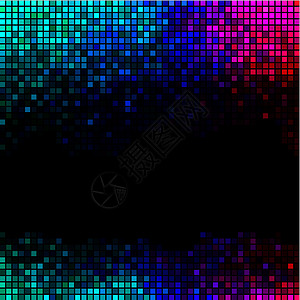 多色抽象灯光迪斯科背景 方形像素马赛克俱乐部派对活力夜店迪厅墙纸庆典网格蓝色红色背景图片