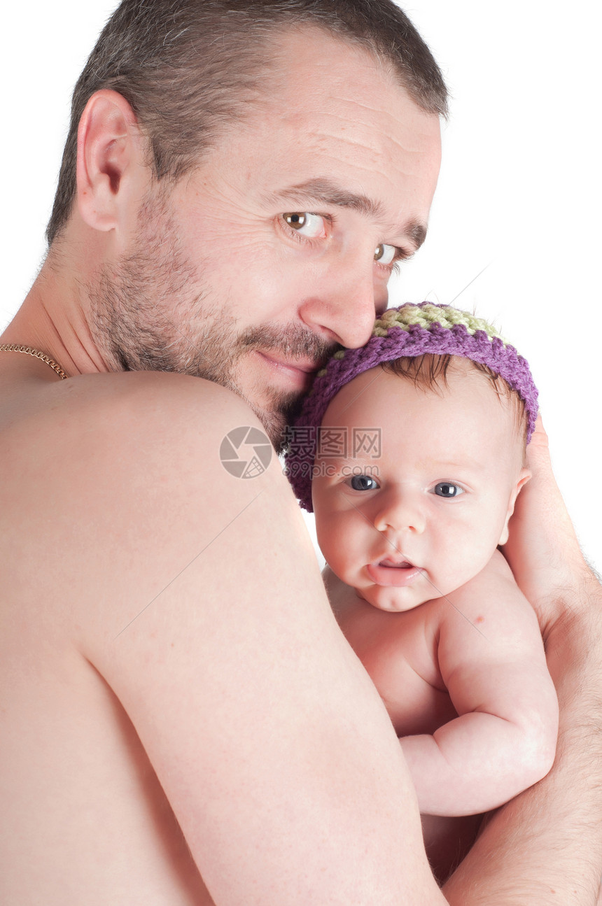 与父亲一起出生的新生儿皮肤尖顶帽爸爸毛皮白色情感儿子孩子男生帽子图片