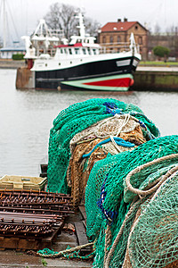 节点网渔网网水手钓鱼节点海洋码头渔业渔船尼龙港口背景