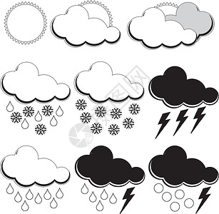天气预报员用符号编号天空溶胶太阳数字冰雹天气预报涡流徽章风暴背景图片