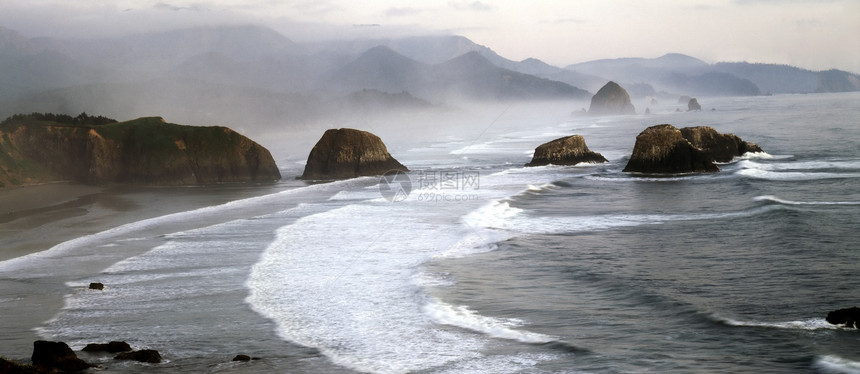 生态公园风景森林海洋海岸线海滩旅行海景海岸草垛波浪图片