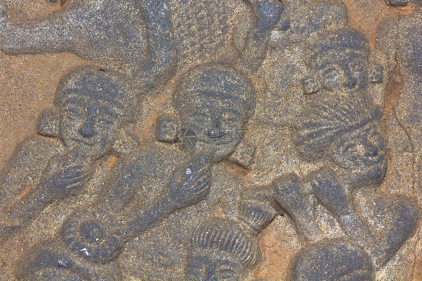 雕刻在寺庙墙上的土著艺术宗教教会装饰传奇建筑故事手工佛教徒入口工艺图片
