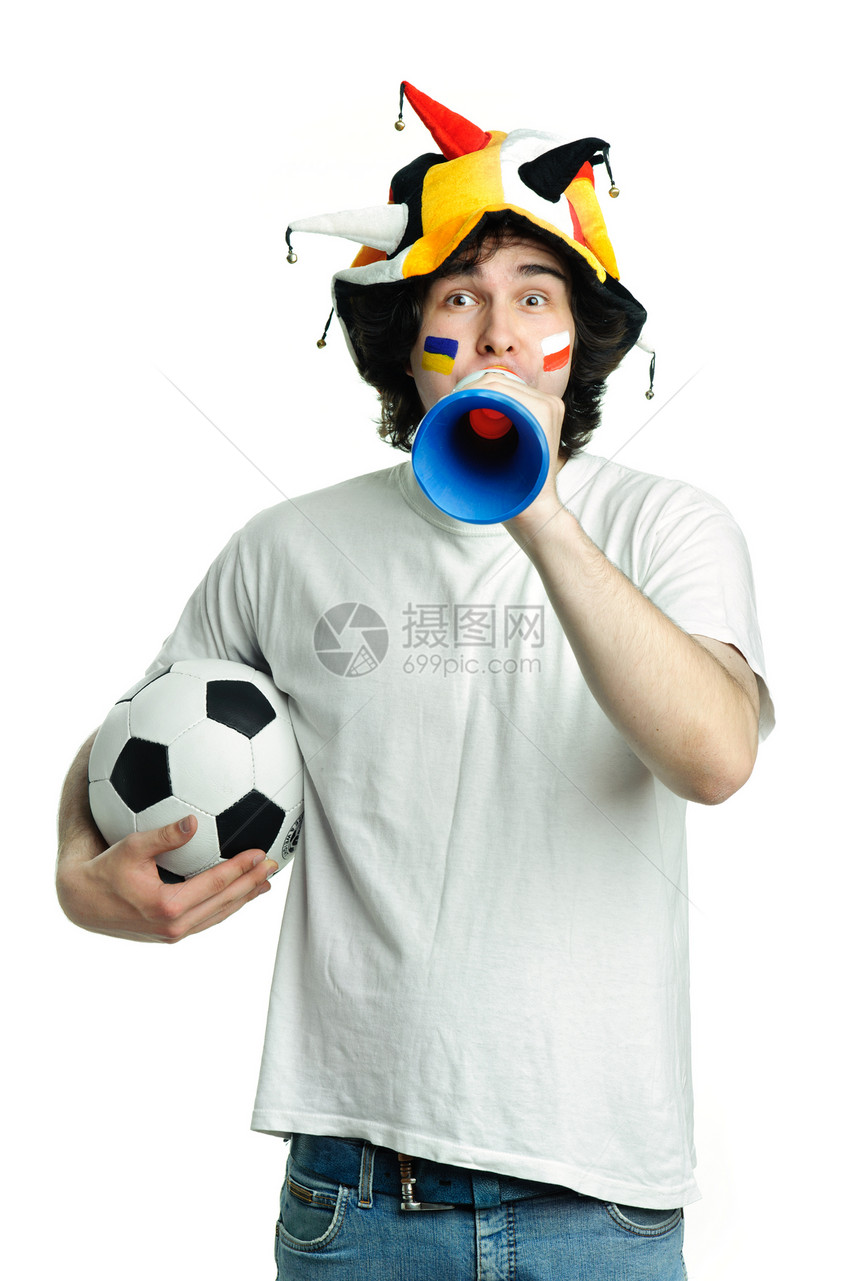 球和喇叭足球风扇噪音国家乐器抛光男人塑料音乐运动男性锦标赛图片