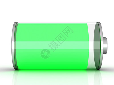 电池图标化学品充值插图渲染夹子剪贴绿色技术力量收费背景图片