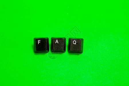 绿色帮助键盘3个塑料键 有常见问题解密单词背景