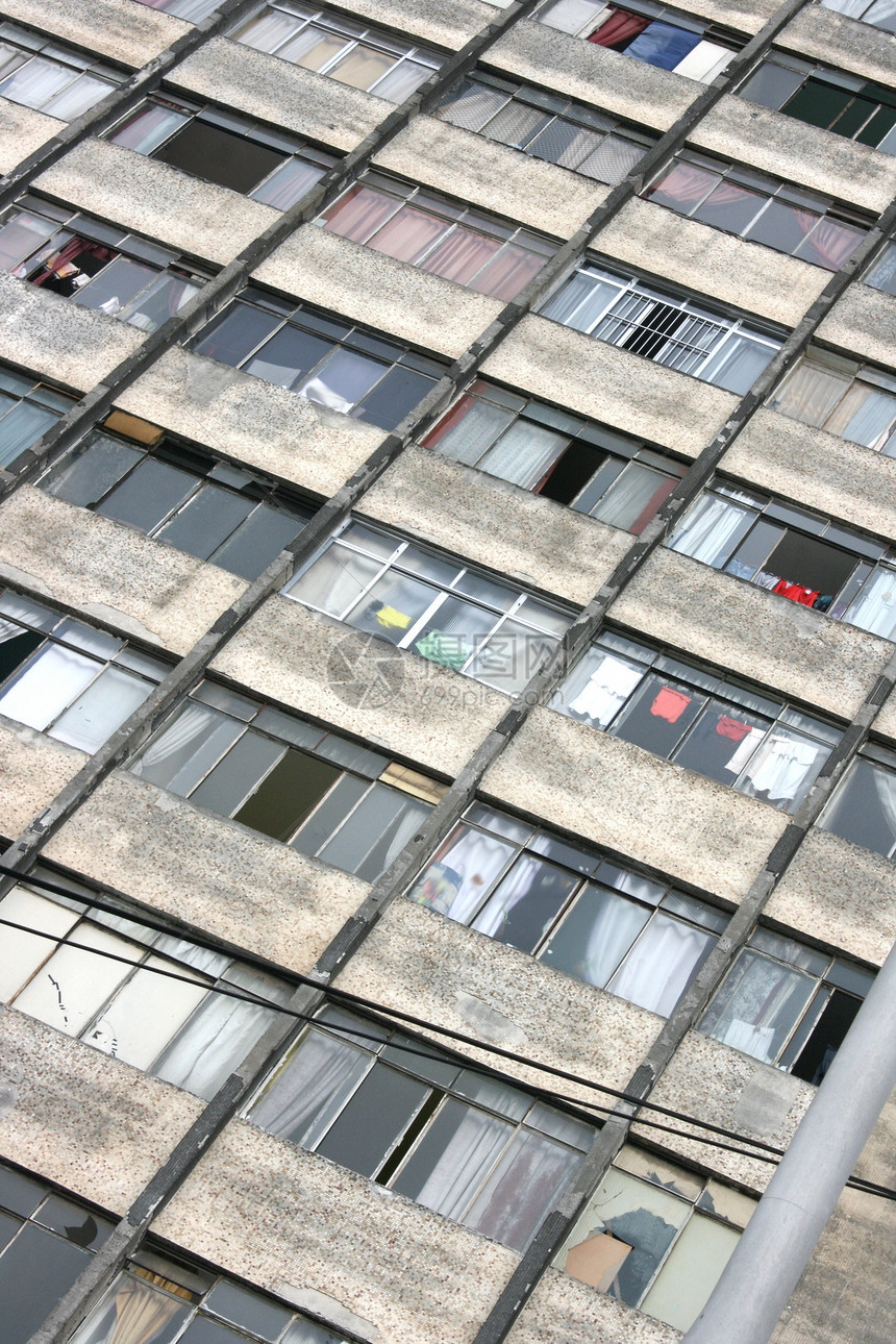 圣保罗的跑步场面天际市中心废墟贫困建筑窗户城市公寓房地产垃圾图片