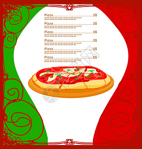 Pizza 菜单模板送货餐厅卡片办公室盘子装饰品商业框架涂鸦身份背景图片