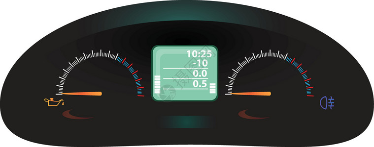 车油汽车显示指标速度探测器安全绘画风险控制工作插图转速表插画