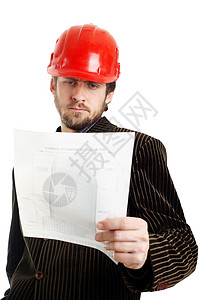 经理人检查员建筑学工人商业职业技术头盔红色安全工程师背景图片
