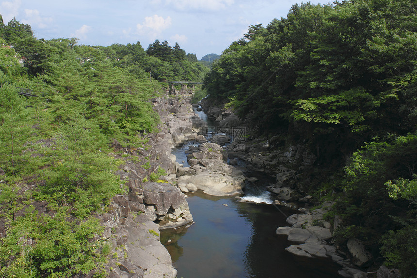 的山谷genbi公园假期绿色天空蓝色旅行溪流岩石图片