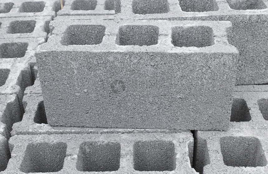 混凝土砖块建造灰色水泥建筑学仓库材料图片