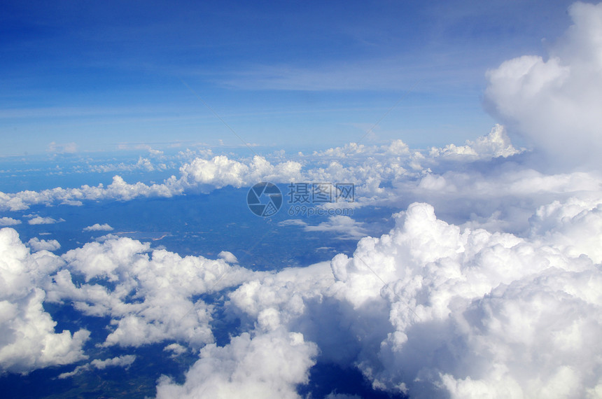 蓝蓝天空气候美丽气象天际场景自由环境阳光臭氧云景图片