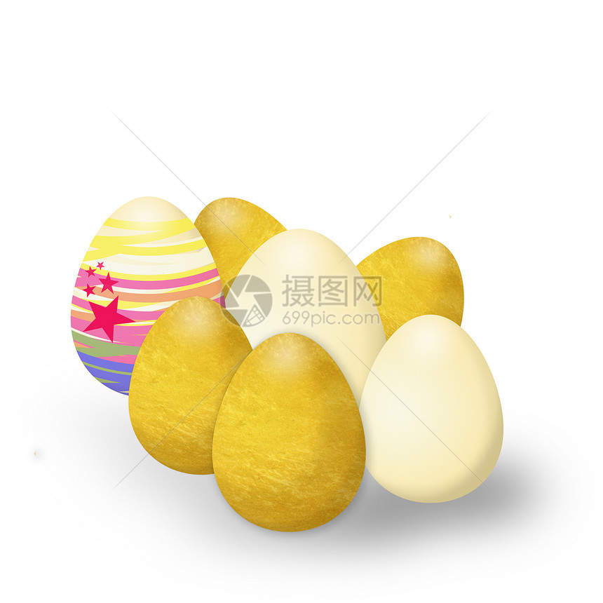 多彩的复活节鸡蛋家禽早餐营养脆弱性庆典母鸡蛋壳食物条纹白色图片