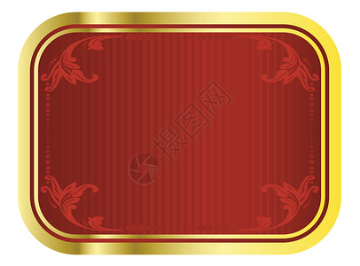 矢量红色和黄金啤酒标签背景图片