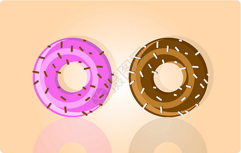 两个甜甜圈的矢量插图插画
