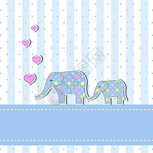 可爱的小象新的婴儿淋浴邀请卡邀请函插图快乐问候语卡片庆典欢迎圆点孩子生日设计图片