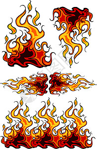火焰矢量设计模版组背景图片