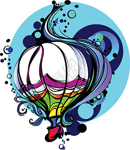 热空气气球的多彩矢量插图背景图片