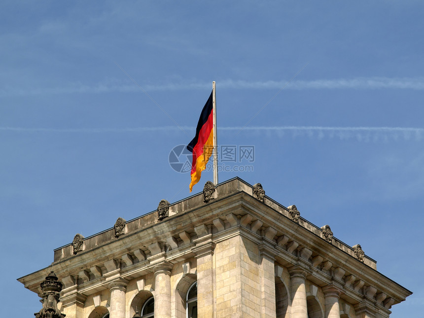 柏林帝国议会房屋议会旗帜图片