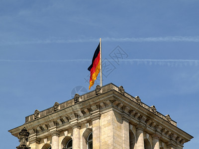柏林帝国议会房屋议会旗帜高清图片