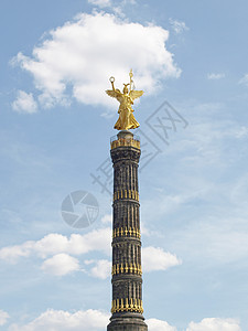柏林天使蓝色公园雕像地标柱子纪念碑天空花园高清图片
