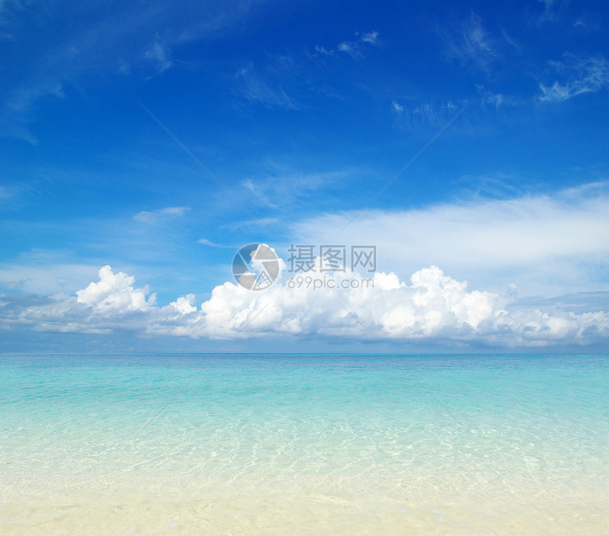 沙滩和热带海海洋晴天支撑海景天堂太阳海浪冲浪旅行海岸图片