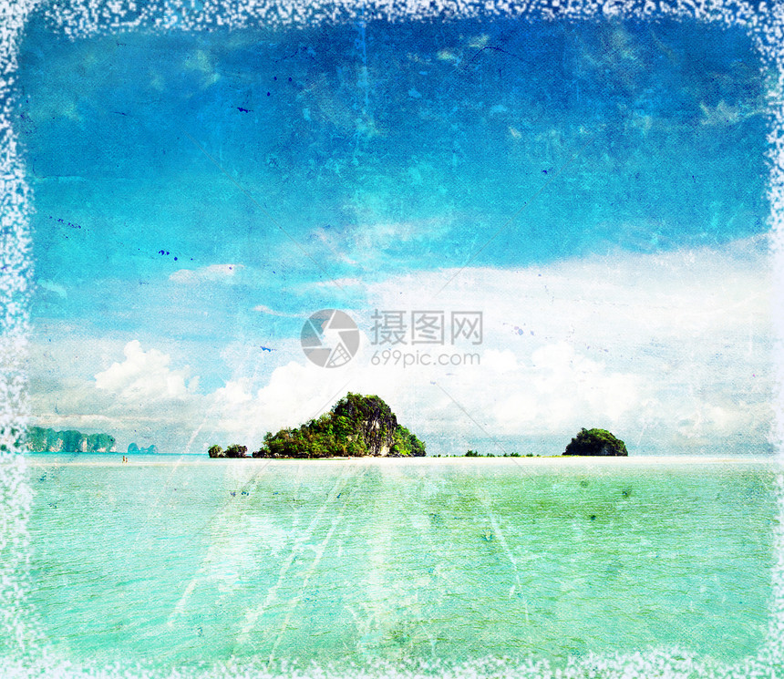 沙滩和热带海阳光海洋太阳旅行海浪海岸海景假期蓝色放松图片