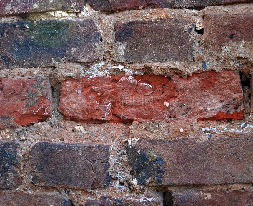 旧砖墙纹理砖块橙子石工护岸棕色红色水泥建筑积木图片