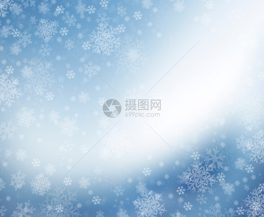 雪花白色蓝色降雪图片