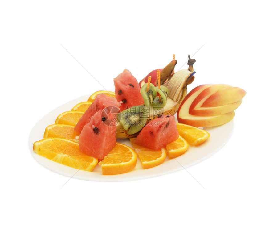 各种水果早餐奇异果维生素沙拉热带香蕉午餐食物饮食烤串图片