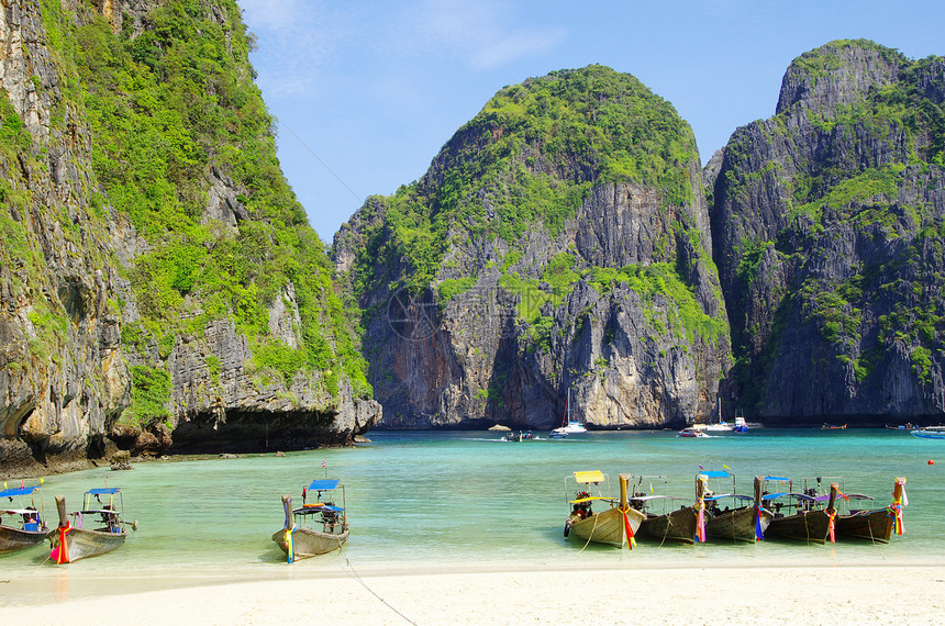 泰国海岸海洋旅游假期血管娱乐珊瑚岩石运输天堂图片