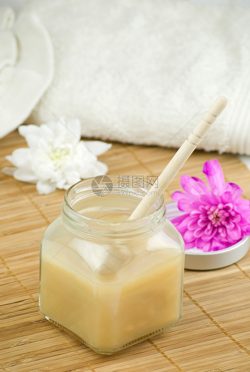 蜂蜜锅香气卫生椰子玻璃治疗牛奶香草化妆品疗法泡沫图片