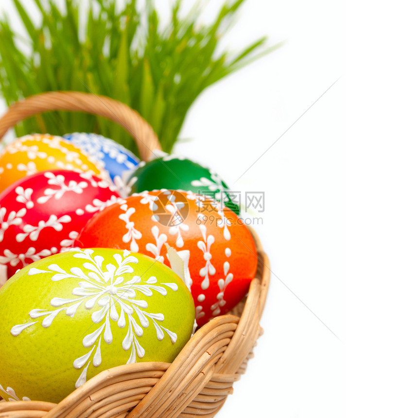 复活节油漆的鸡蛋卡车卡片季节季节性手工篮子图片