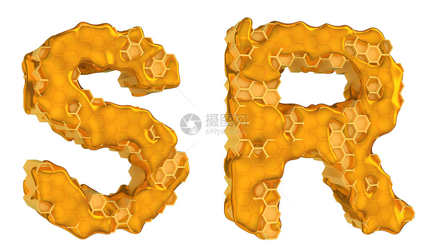 蜜蜂字体 R 和 S 字母孤立图片