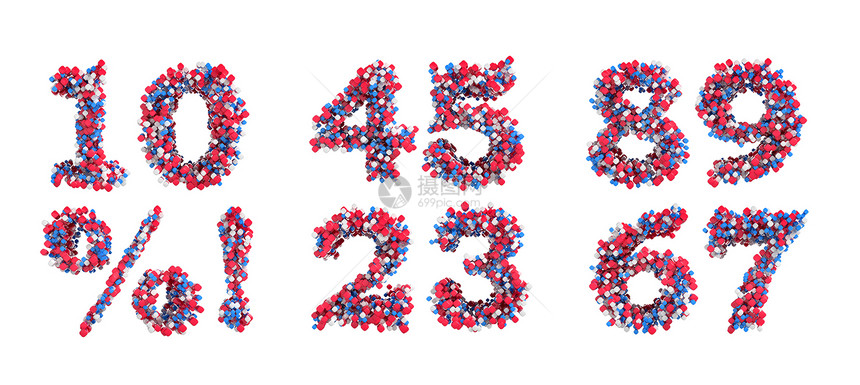 摘要 3D 字体数字和符号图片