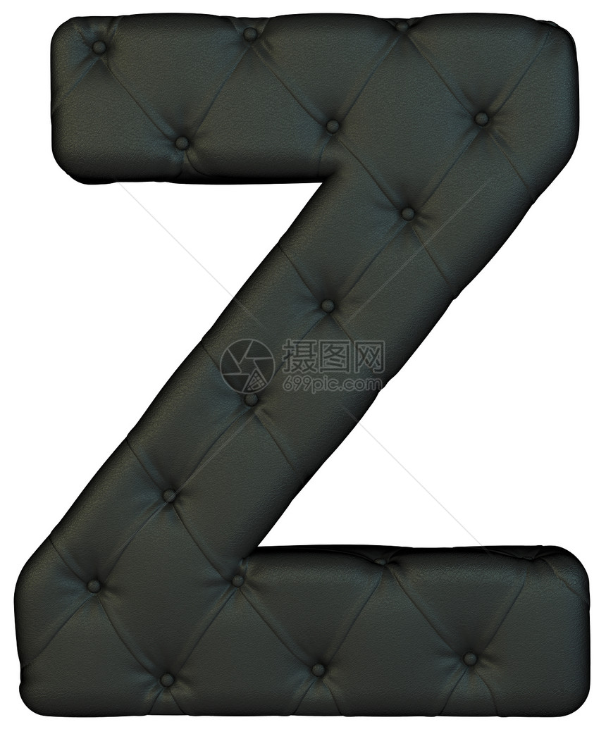 豪华黑色皮革字体 Z 字母Z图片