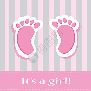 婴儿脚印是女婴脚插画